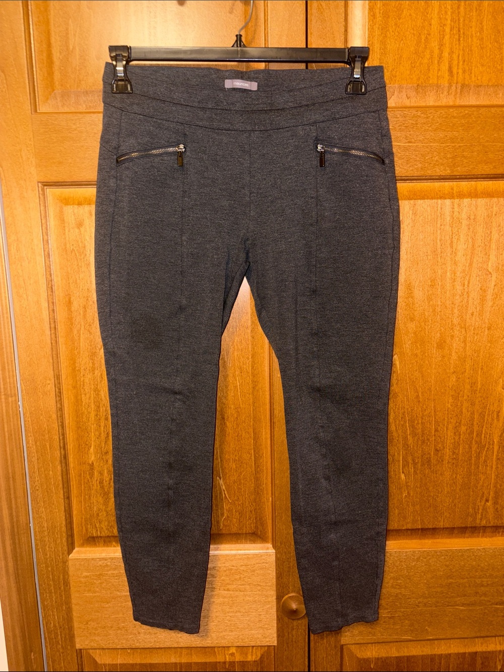 Women's Dark Charcoal Jeggings with Zip Pockets